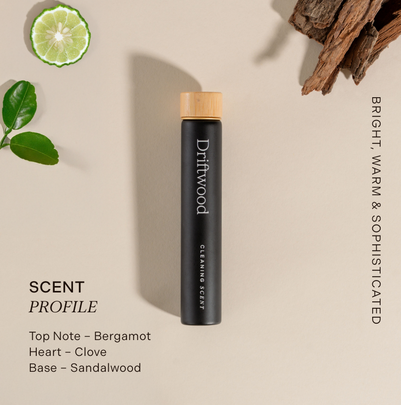 Adora Driftwood cleaning concentrate eco-friendly fragrance refill with bergamot clove sandalwood notes